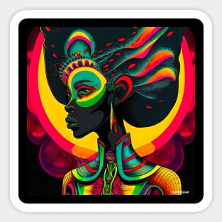 Psychedelic Afro Woman Sticker